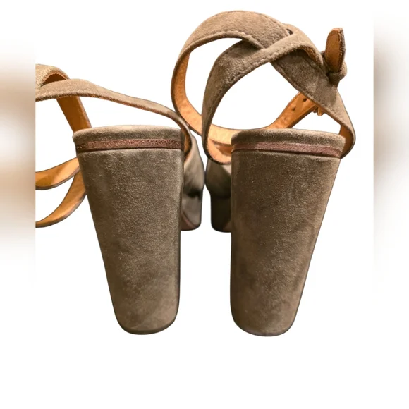 COACH Suede Platform Heels Wraparound Ankle Strap Nikeeta - Size 6 - Picture 5 of 9